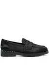 Ash Loafers With Studs Detail And Textured Finish In Black