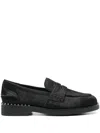 Ash Loafers With Studs Detail And Textured Finish In Black
