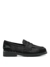 Ash Loafers With Studs Detail And Textured Finish In Black