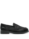 Ash Loafers With Studs Detail And Textured Finish In 黑色
