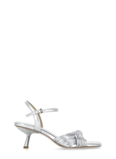Ash 70mm Heel Leather Sandals In Metallic