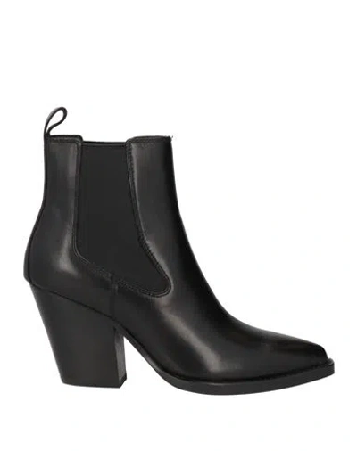Ash Woman Ankle Boots Black Size 8 Leather
