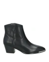 Ash Woman Ankle Boots Black Size 6 Leather In Black