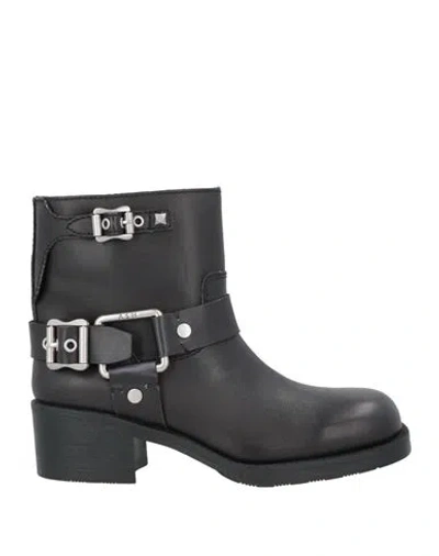 Ash Woman Ankle Boots Black Size 8 Leather