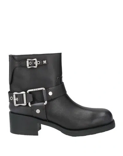 Ash Woman Ankle Boots Black Size 8 Leather