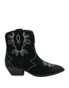 Ash Woman Ankle Boots Black Size 11 Soft Leather In Black