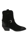Ash Woman Ankle Boots Black Size 8 Leather In Black