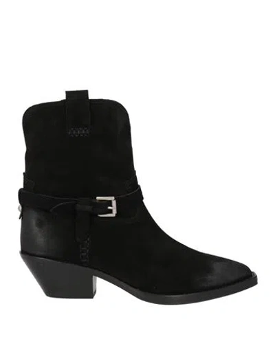 Ash Woman Ankle Boots Black Size 8 Leather