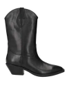 Ash Woman Ankle Boots Black Size 8 Leather In Black