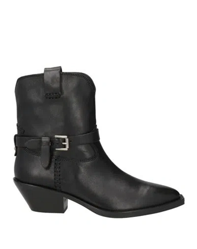 Ash Woman Ankle Boots Black Size 8 Leather