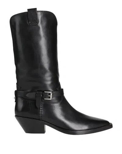 ASH ASH WOMAN ANKLE BOOTS BLACK SIZE 7 LEATHER
