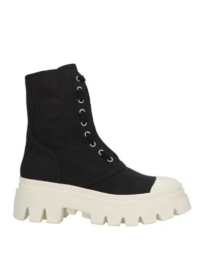 Ash Woman Ankle Boots Black Size 8 Textile Fibers