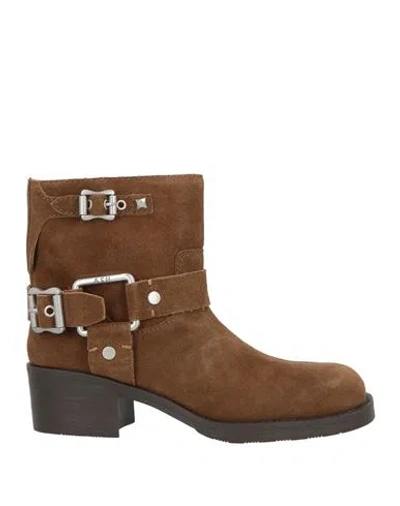 Ash Woman Ankle Boots Brown Size 8 Leather