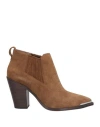 Ash Woman Ankle Boots Camel Size 7 Leather In Beige