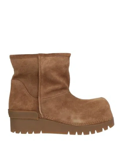 Ash Woman Ankle Boots Camel Size 9 Leather In Beige