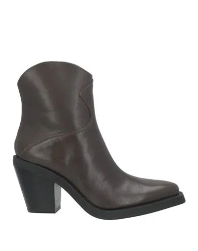 Ash Woman Ankle Boots Dark Brown Size 11 Leather