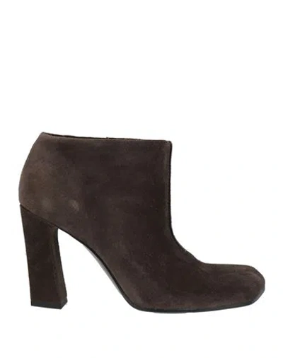 Ash Woman Ankle Boots Dark Brown Size 8 Leather