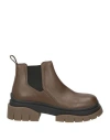 Ash Woman Ankle Boots Dark Brown Size 8 Soft Leather In Brown