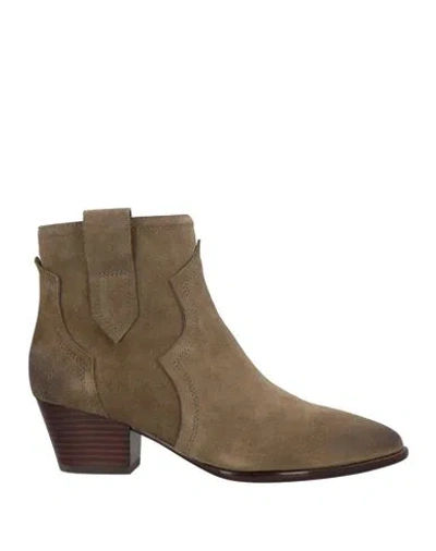 Ash Woman Ankle Boots Khaki Size 6 Leather