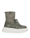 Ash Woman Ankle Boots Military Green Size 8 Leather, Textile Fibers
