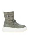 Ash Woman Ankle Boots Sage Green Size 8 Leather, Textile Fibers In Sage Green