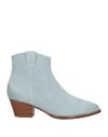Ash Woman Ankle Boots Sky Blue Size 8 Leather