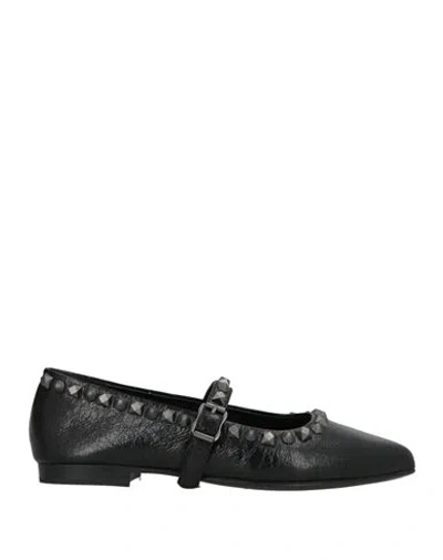 Ash Woman Ballet Flats Black Size 7 Leather