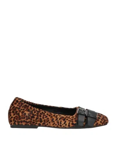 Ash Woman Ballet Flats Brown Size 8 Leather