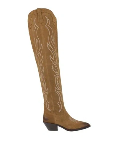Ash Woman Boot Sand Size 8 Leather In Beige