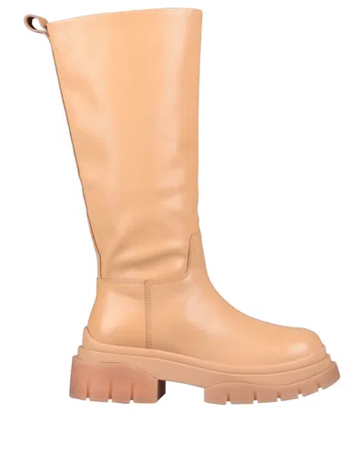 Ash Woman Boot Sand Size 8 Soft Leather In Beige