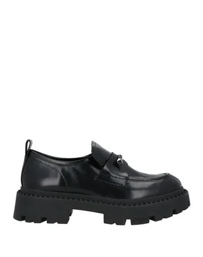 ASH ASH WOMAN LOAFERS BLACK SIZE 8 LEATHER