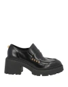 Ash Woman Loafers Black Size 9 Leather In Black