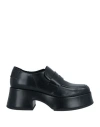Ash Woman Loafers Black Size 8 Calfskin In Black