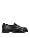 Ash Whisper Leather Loafers In Black