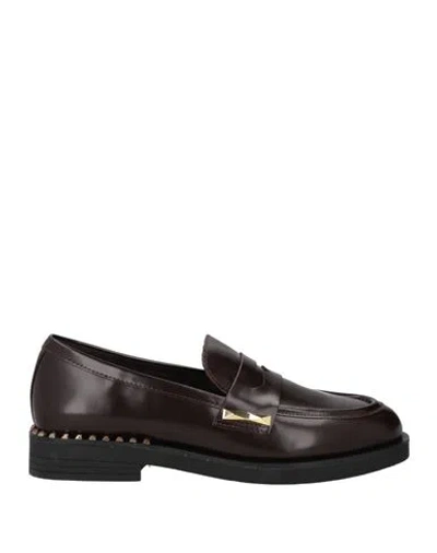 Ash Woman Loafers Burgundy Size 8 Leather In Red