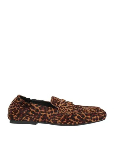 Ash Woman Loafers Camel Size 9 Leather In Brown