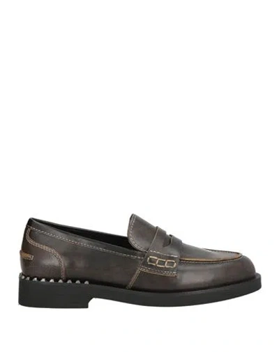 Ash Woman Loafers Dark Brown Size 8 Leather