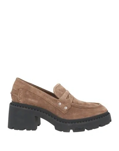Ash Woman Loafers Light Brown Size 7 Leather