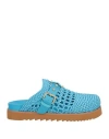 Ash Woman Mules & Clogs Azure Size 8 Textile Fibers In Blue