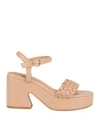 Ash Woman Sandals Beige Size 9 Leather In Sand