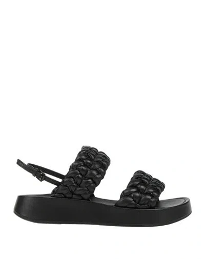 Ash Woman Sandals Black Size 8 Soft Leather