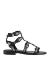 Ash Sandals With Circular Cutouts And Metallic Accents In Black