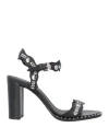 Ash Woman Sandals Black Size 9 Soft Leather In Black