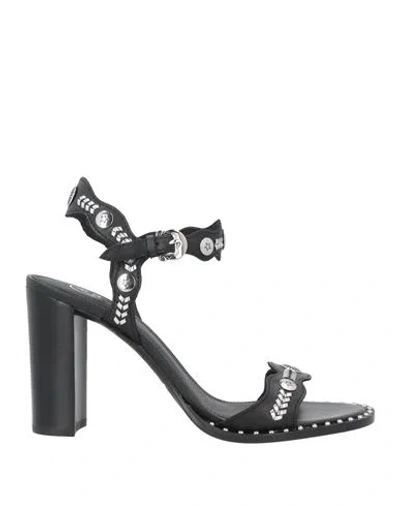Ash Woman Sandals Black Size 9 Soft Leather