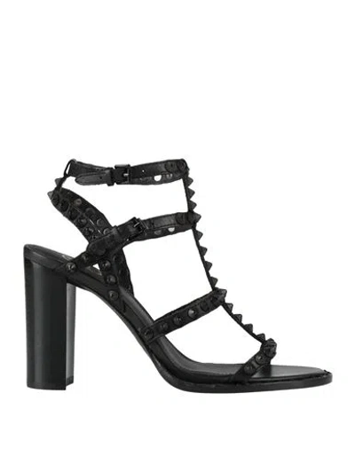 Ash Woman Sandals Black Size 8 Leather