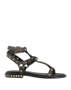 Ash Stud-embellished Leather Sandals In Black