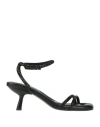 Ash Woman Sandals Black Size 8 Leather In Black