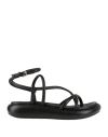 Ash Thick Flat-soled Sandals In Black