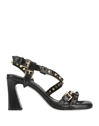 Ash Woman Sandals Black Size 8 Leather