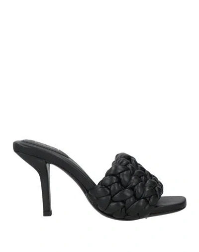 ASH ASH WOMAN SANDALS BLACK SIZE 8 POLYURETHANE